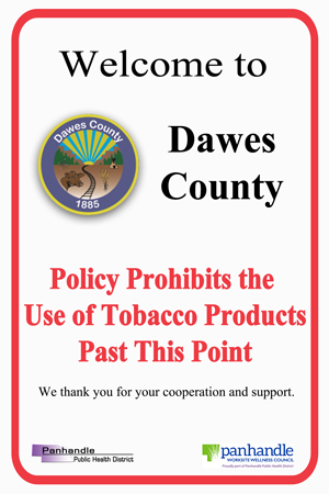 Dawes County Tobacco Free Sign